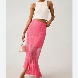 NWT Anthropologie sheer lace mermaid skirt size 12 balletcore fairycore
